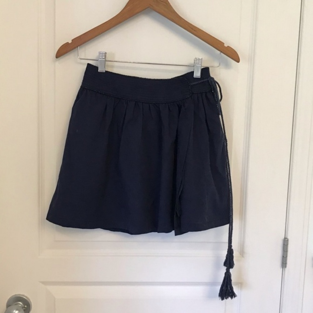 House Of Harlow Navy Blue Wrap Tencel Skirt NWT